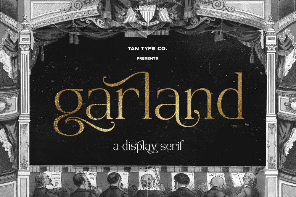 Tan - Garland Font
