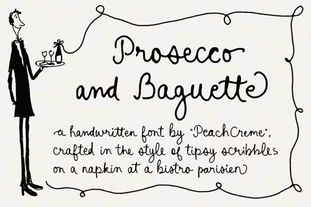 Prosecco and Baguette Font
